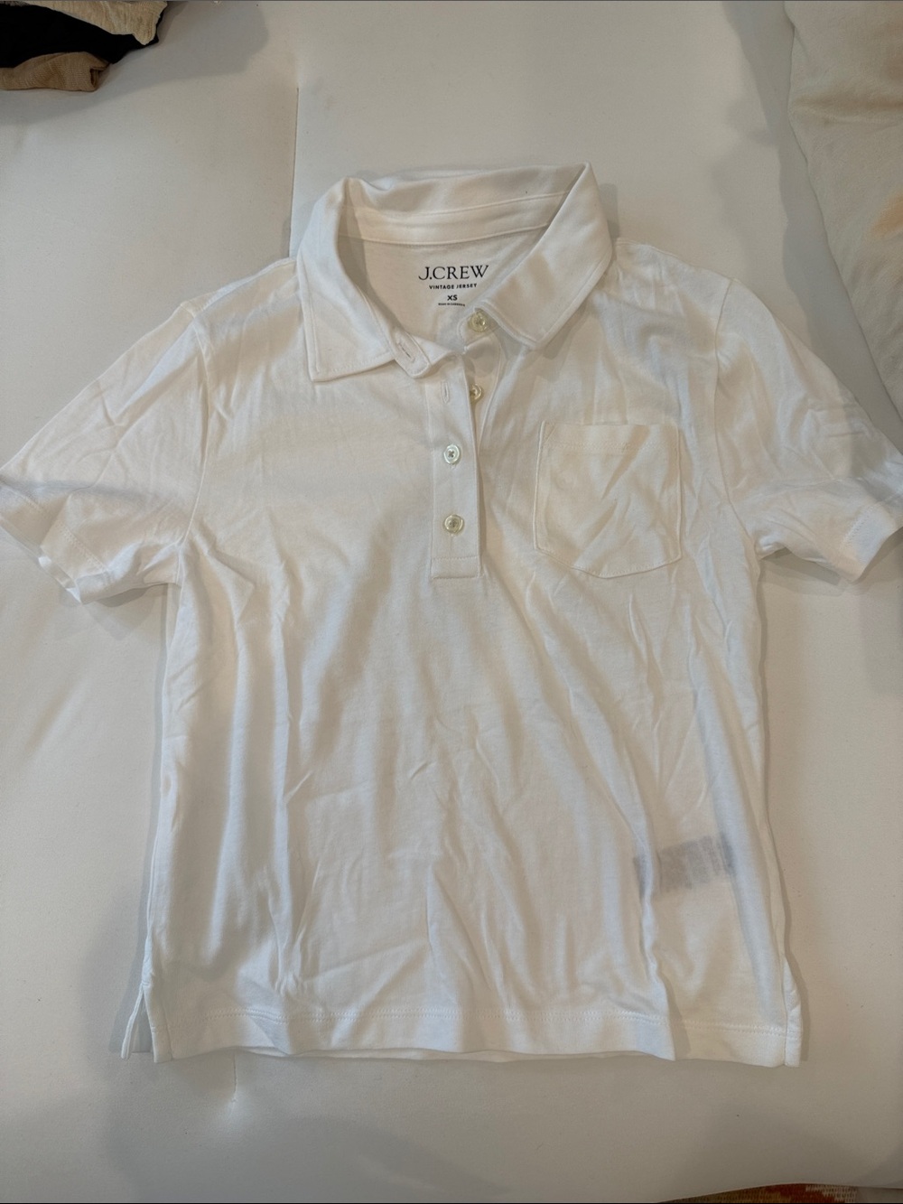 NWT Super Soft J CREW White Shrunken Polo XS